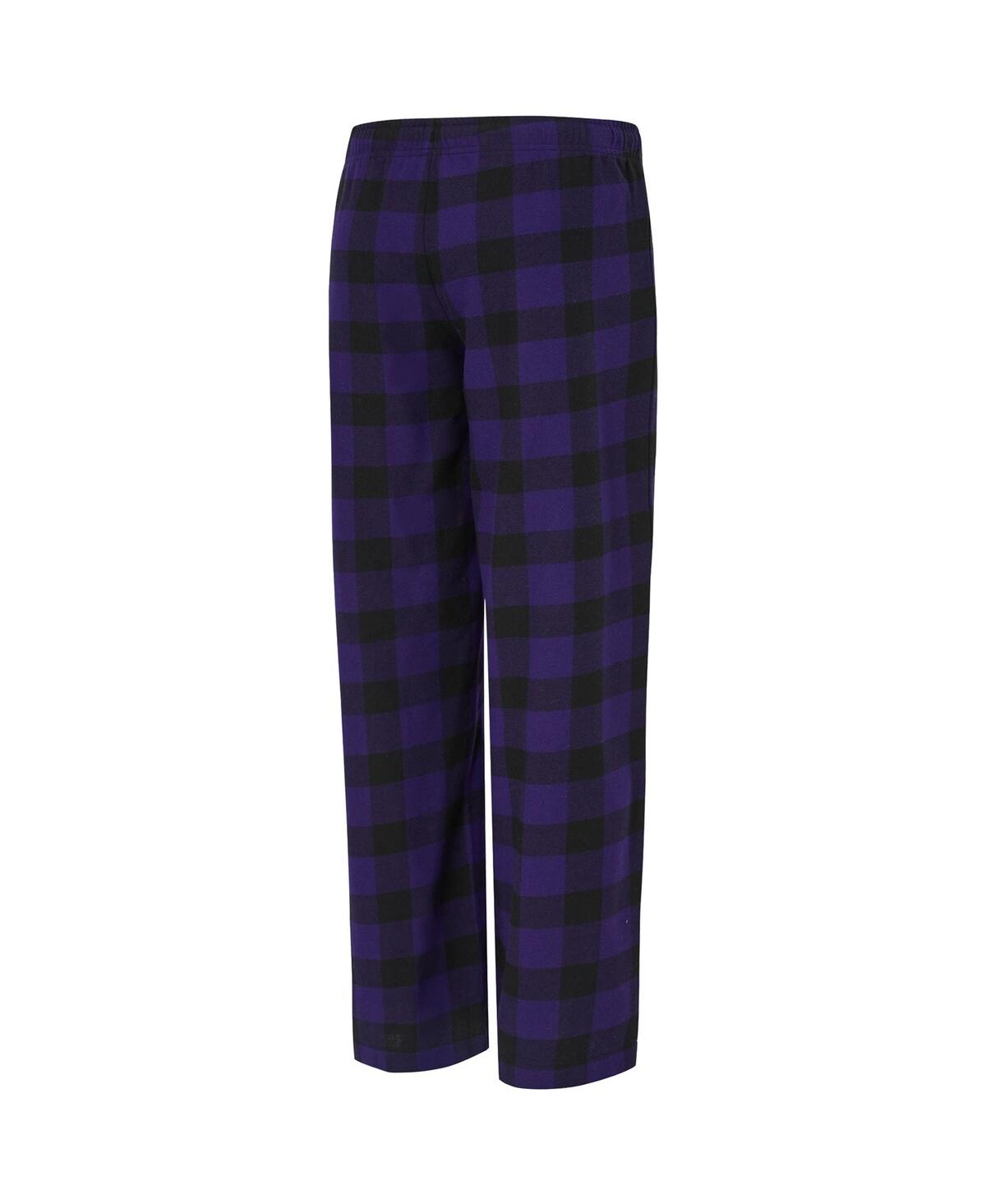 Concepts Sport Women's 2-piece Purple/black Baltimore Ravens Avondale T-shirt And Pants Flannel Pajama Set In Blue