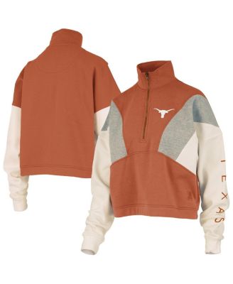 Women's Texas Orange Texas Longhorns Ferrara Color Block Quarter-Zip Sweatshirt