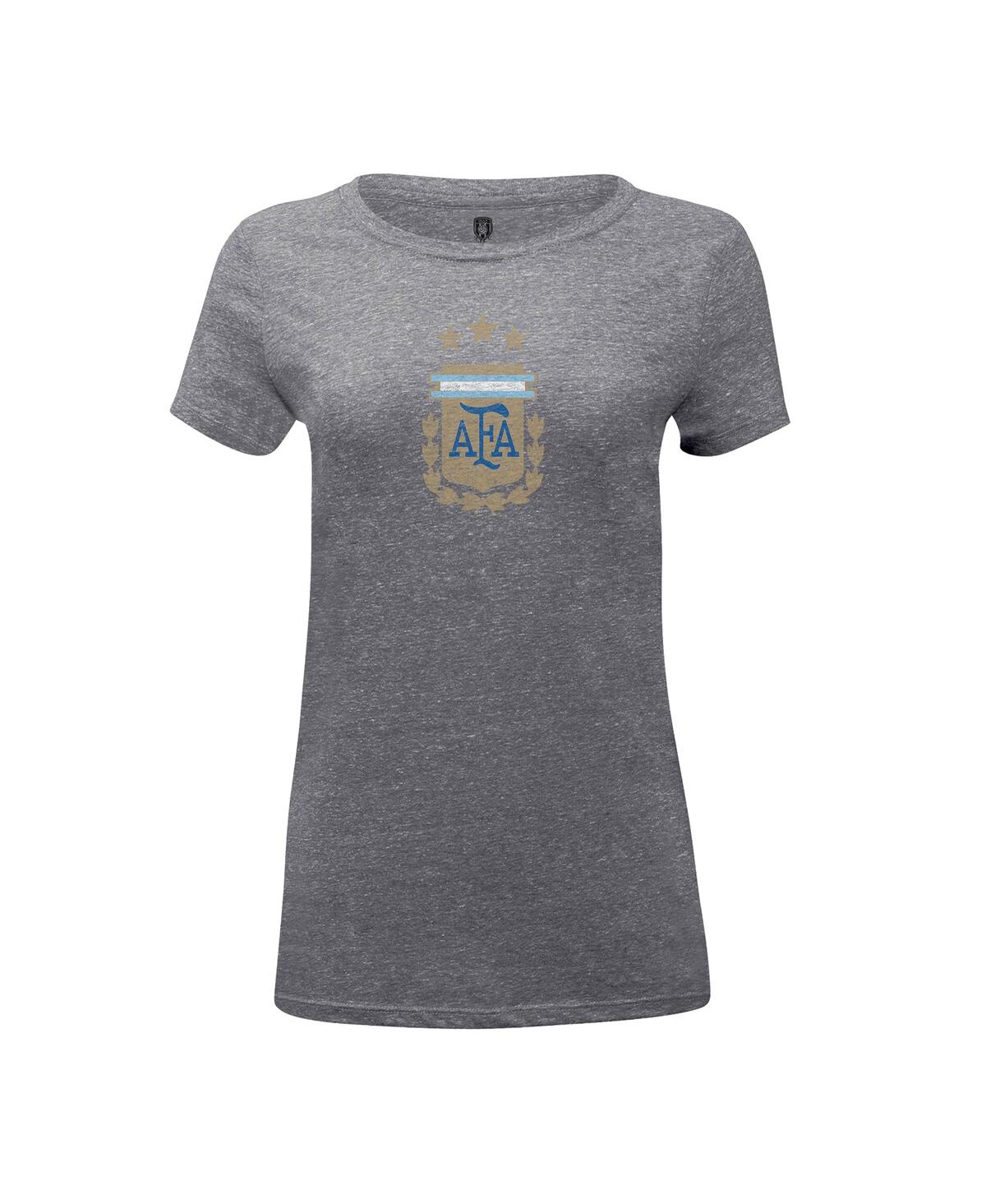 1863fc Women's Heather Gray Argentina National Team Color Badge Tri-blend T-shirt In Gray
