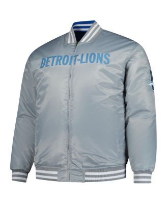 Men's Blue/Silver Detroit Lions Big Tall Throwback Reversible Full-Zip Jacket