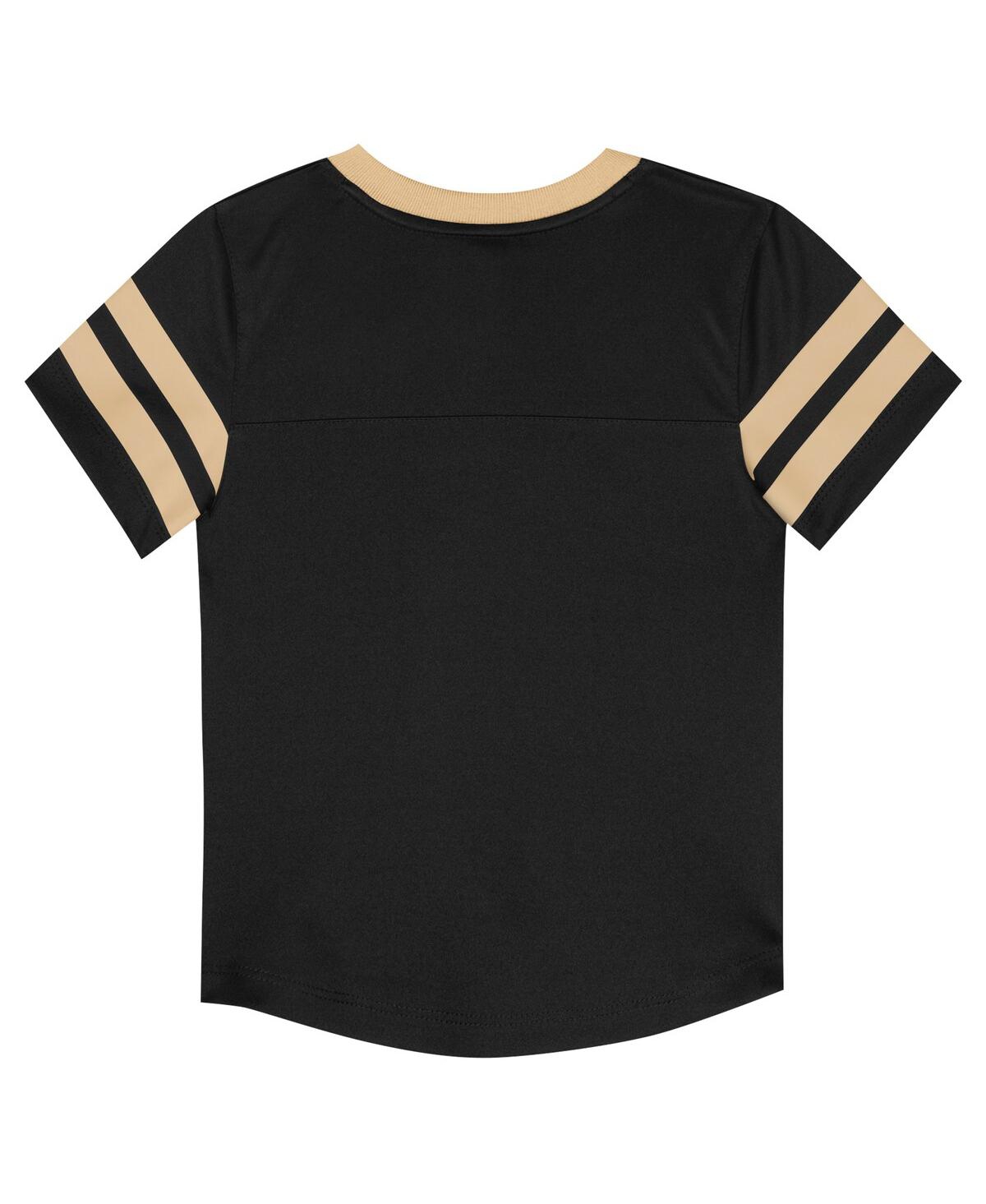 Outerstuff Toddler 2-piece Black/vegas Gold New Orleans Saints Red Zone V-neck T-shirt And Pants Set In Neutral