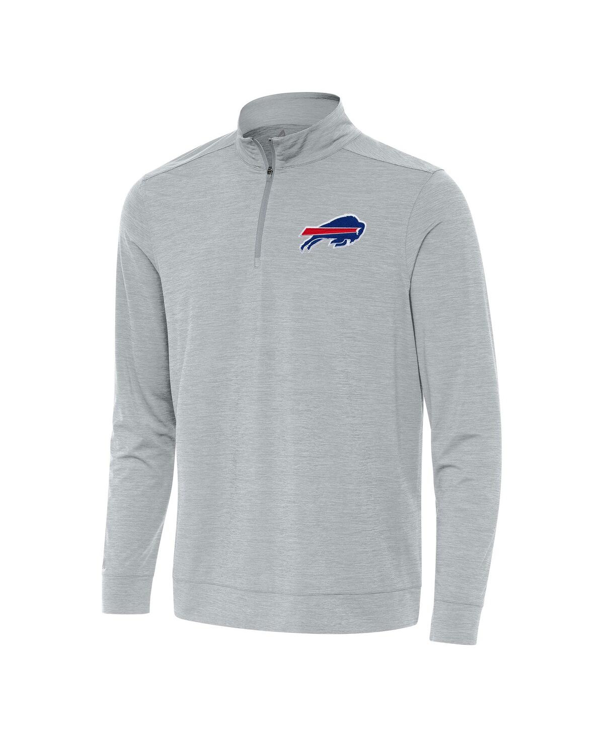 Antigua Men's Heather Gray Buffalo Bills Bright Quarter-Zip Sweatshirt