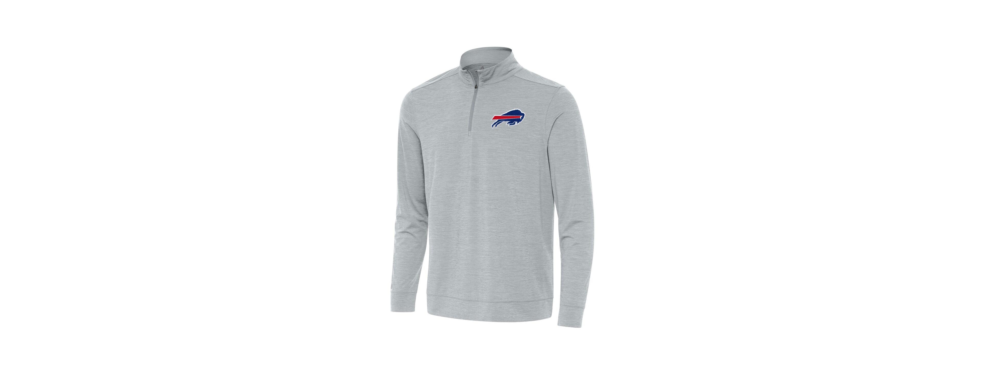 Antigua Men's Heather Gray Buffalo Bills Bright Quarter-Zip Sweatshirt