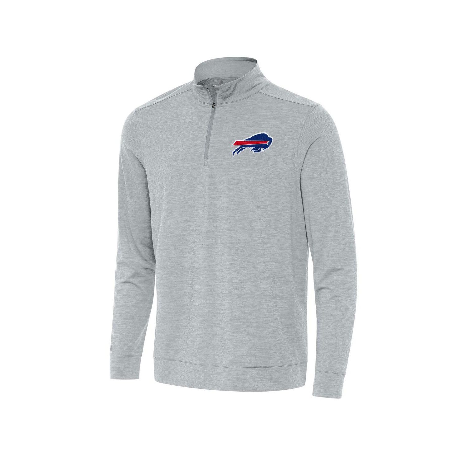 Men's Heather Gray Buffalo Bills Bright Quarter-Zip Sweatshirt