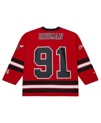 Men's and Women's Dennis Rodman Red Chicago Bulls Maxed Out Fashion Hockey Jersey
