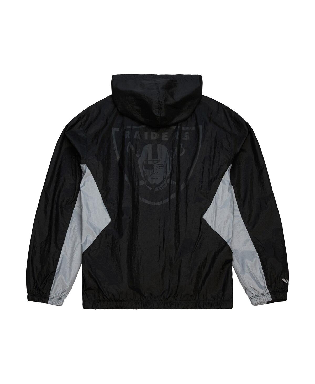 Mitchell & Ness Men's Black Las Vegas Raiders Playmaker Full-zip Windbreaker Jacket In Black