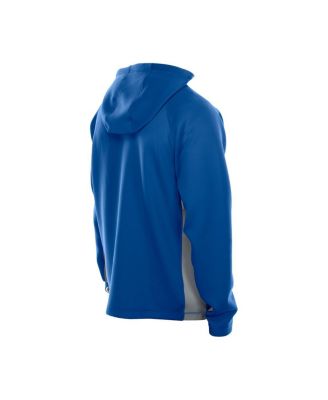 Men's Blue Detroit Lions Combine Authentic Raglan Scuba Full-Zip Hoodie