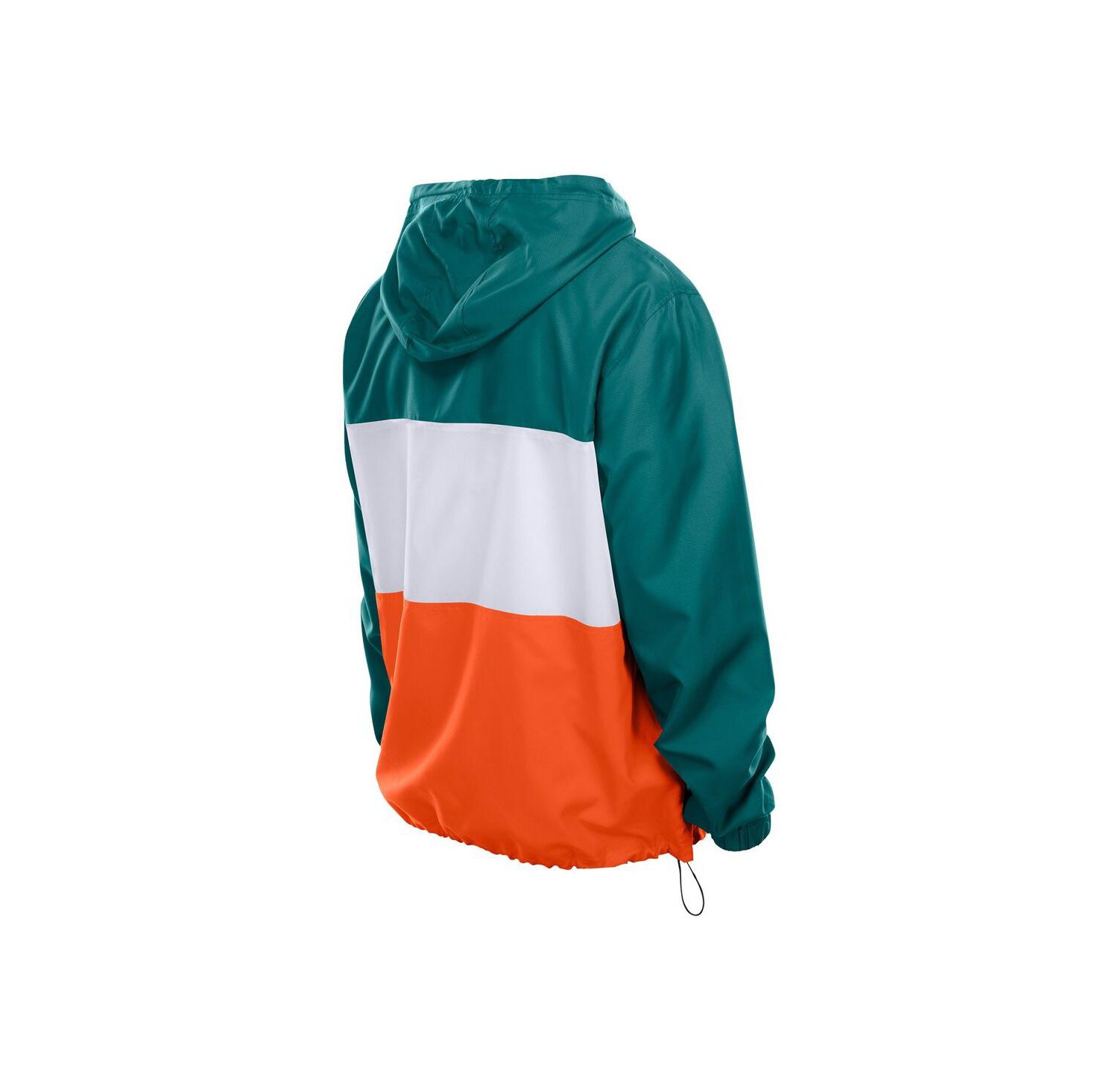 Men's Aqua Miami Dolphins Ripstop Quarter-Zip Hooded Windbreaker