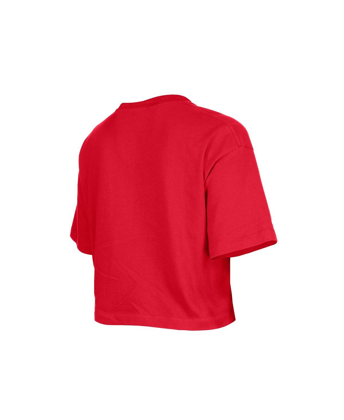 New Era Girls Scarlet San Francisco 49ers Flip Sequin Boxy T-Shirt