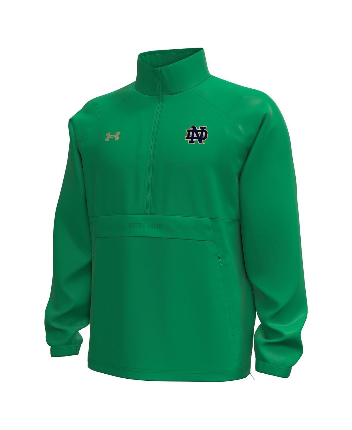 Under Armour Men's Green Notre Dame Fighting Irish Unstoppable Woven Anorak Storm Tech Half-zip Jacket In Green