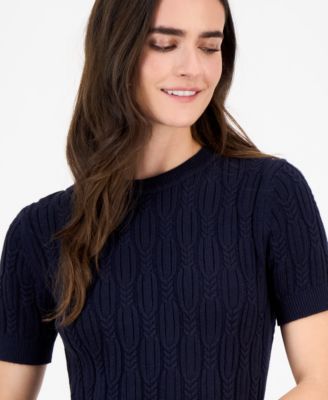 Nautica Women's Cotton Cable-Knit Sweater