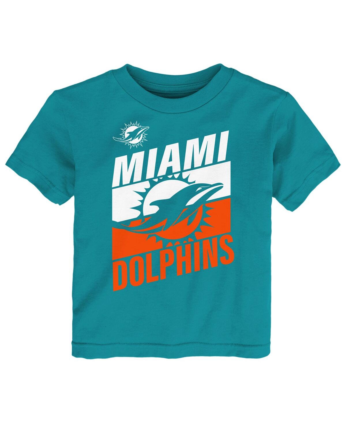Outerstuff Toddler  Aqua Miami Dolphins Teamwork T-shirt In Blue