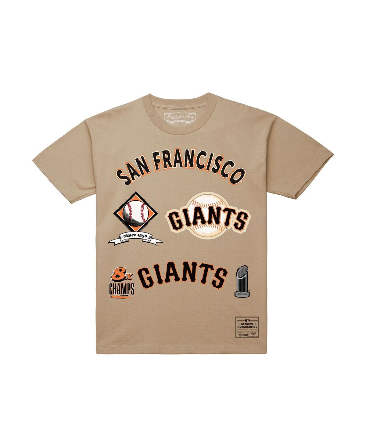 Mitchell & Ness Men'sâ Cream San Francisco Giants Legacy Defined T-shirt In Neutral