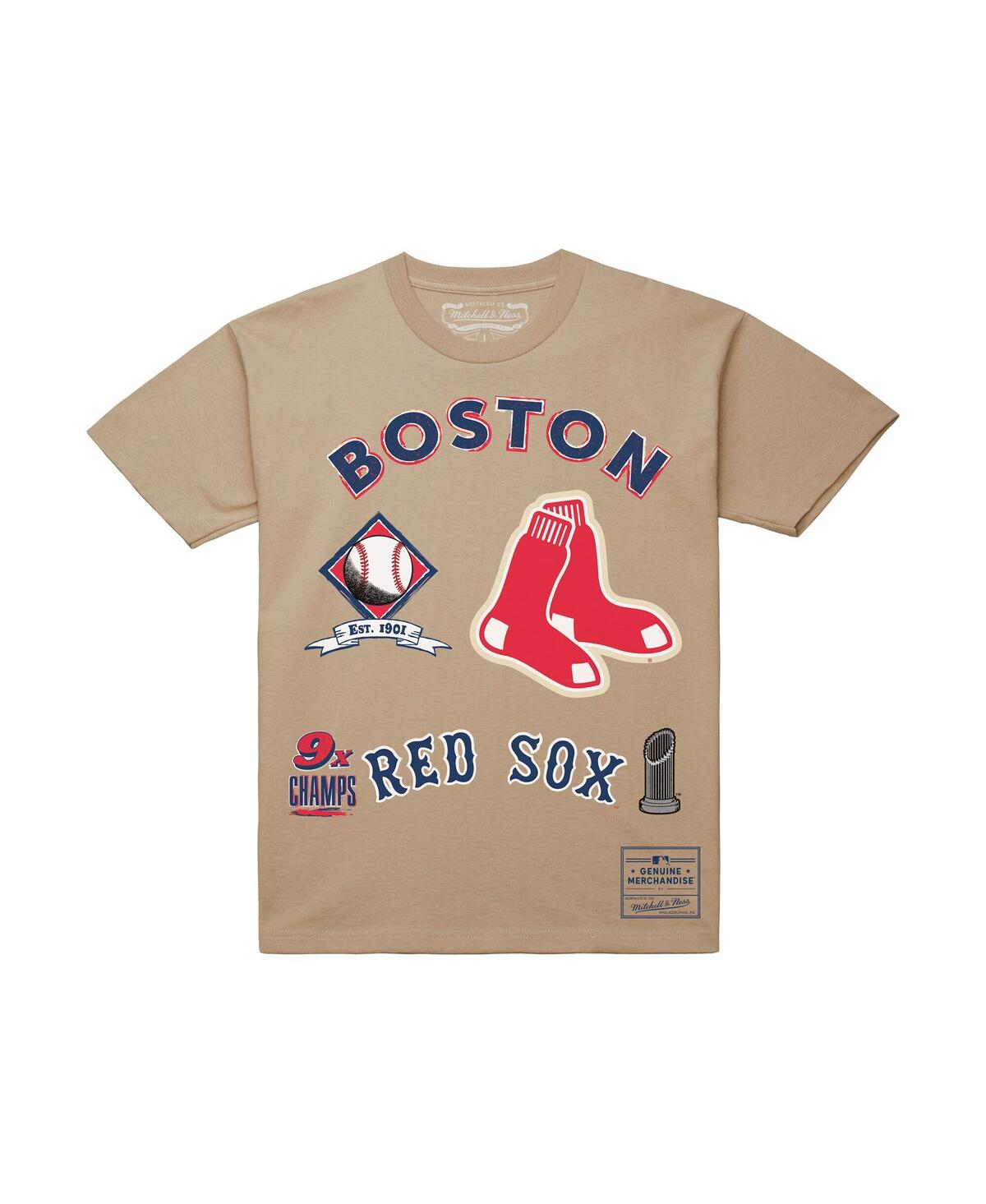 Mitchell & Ness Men'sâ Cream Boston Red Sox Legacy Defined T-shirt In Neutral