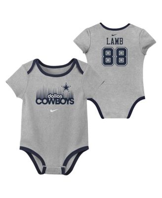 Baby Boys and Girls 3-Pack CeeDee Lamb Dallas Cowboys Name Number Bodysuit Set