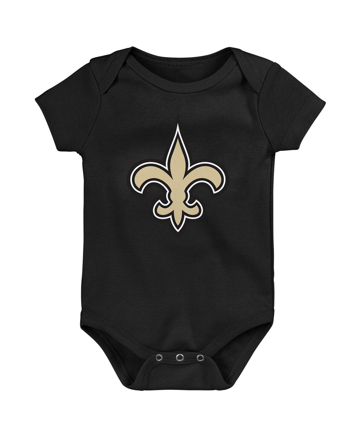 Outerstuff Newborn 3-piece New Orleans Saints Little Tike Bodysuit Set In Black