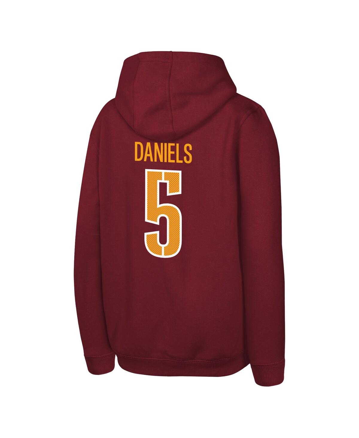 Outerstuff Big Boys And Girls Jayden Daniels Burgundy Washington Commanders Mainliner Player Name Number Hoodie In Burgundy