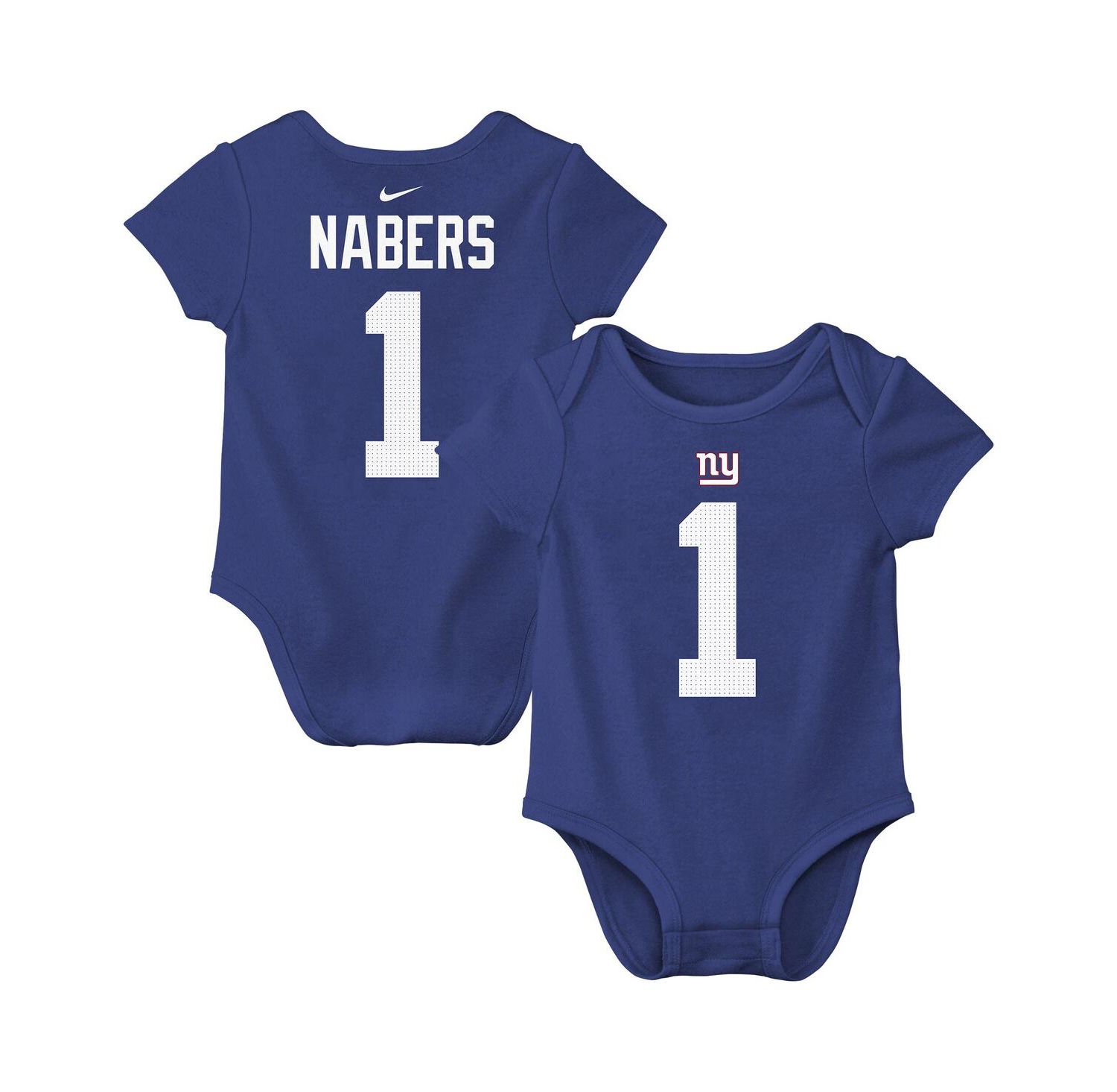 Baby Boys and Girls Malik Nabers Royal New York Giants Player Name & Number Bodysuit