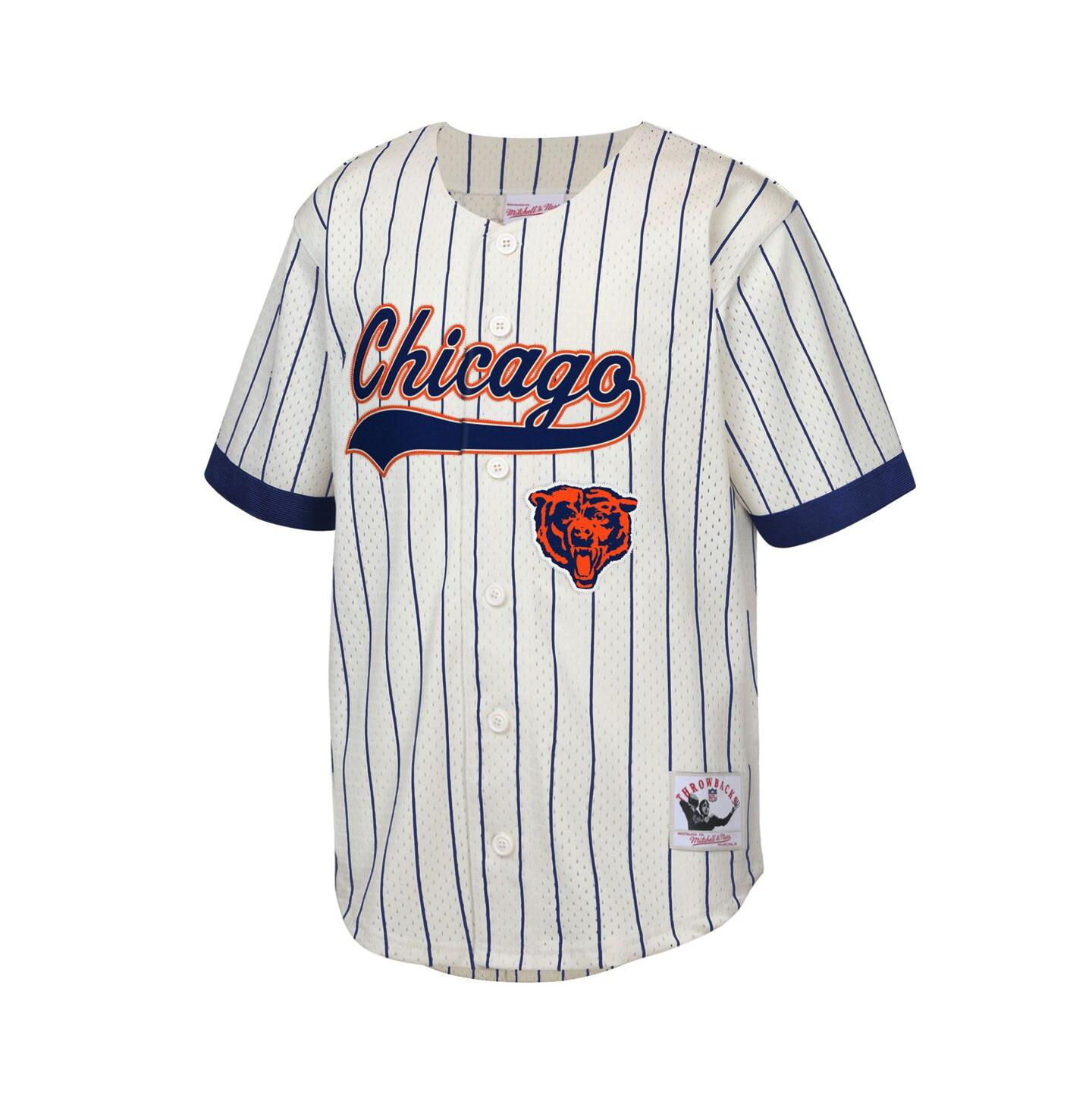 Детский топ Mitchell & Ness Walter Payton Cream Chicago Bears Retired Player Name & Number Baseball Jersey — фото 2