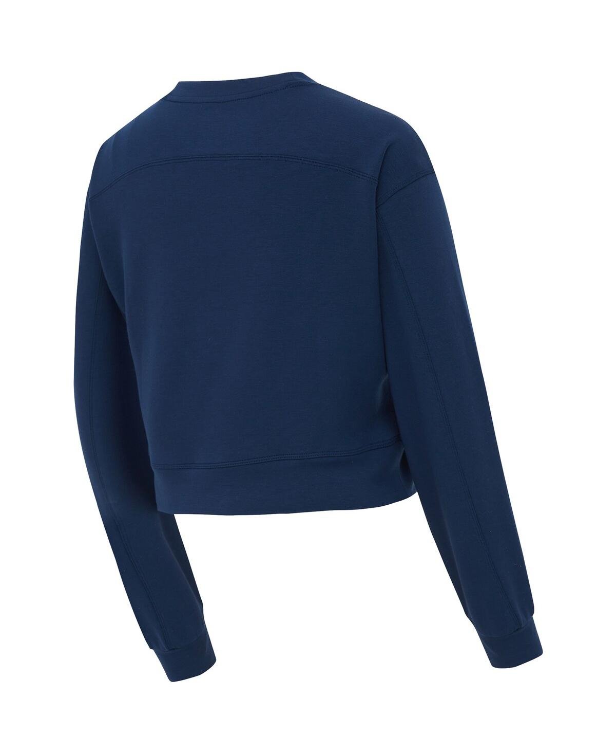 Concepts Sport Women's Navy San Diego Fc Tri-blend Darby Knit Long Sleeve Crop Top In Blue