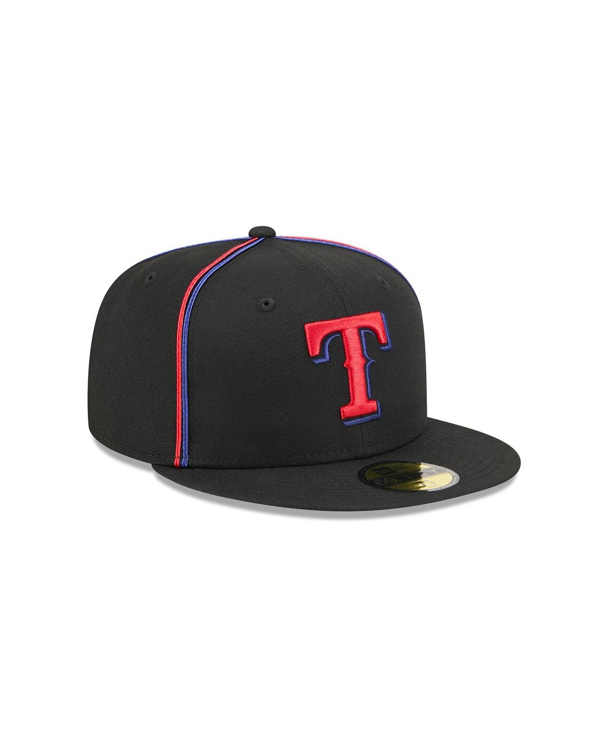 New Era Men's Black Texas Rangers Soutache 59fifty Fitted Hat In Black