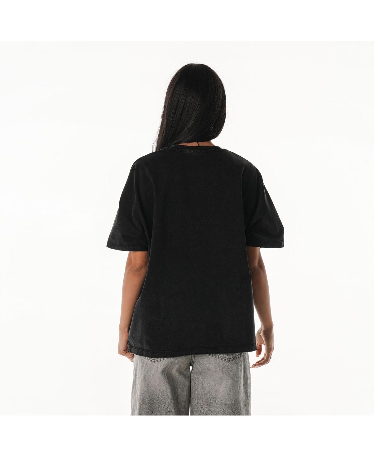 The Wild Collective Women's Black Detroit Lions Laurel Premium Baggy Dolman T-shirt In Black