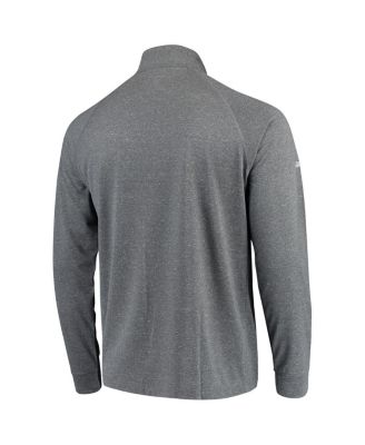 Men's Heathered Charcoal Detroit Tigers Team Raglan Quarter-Zip Pullover Sweatshirt