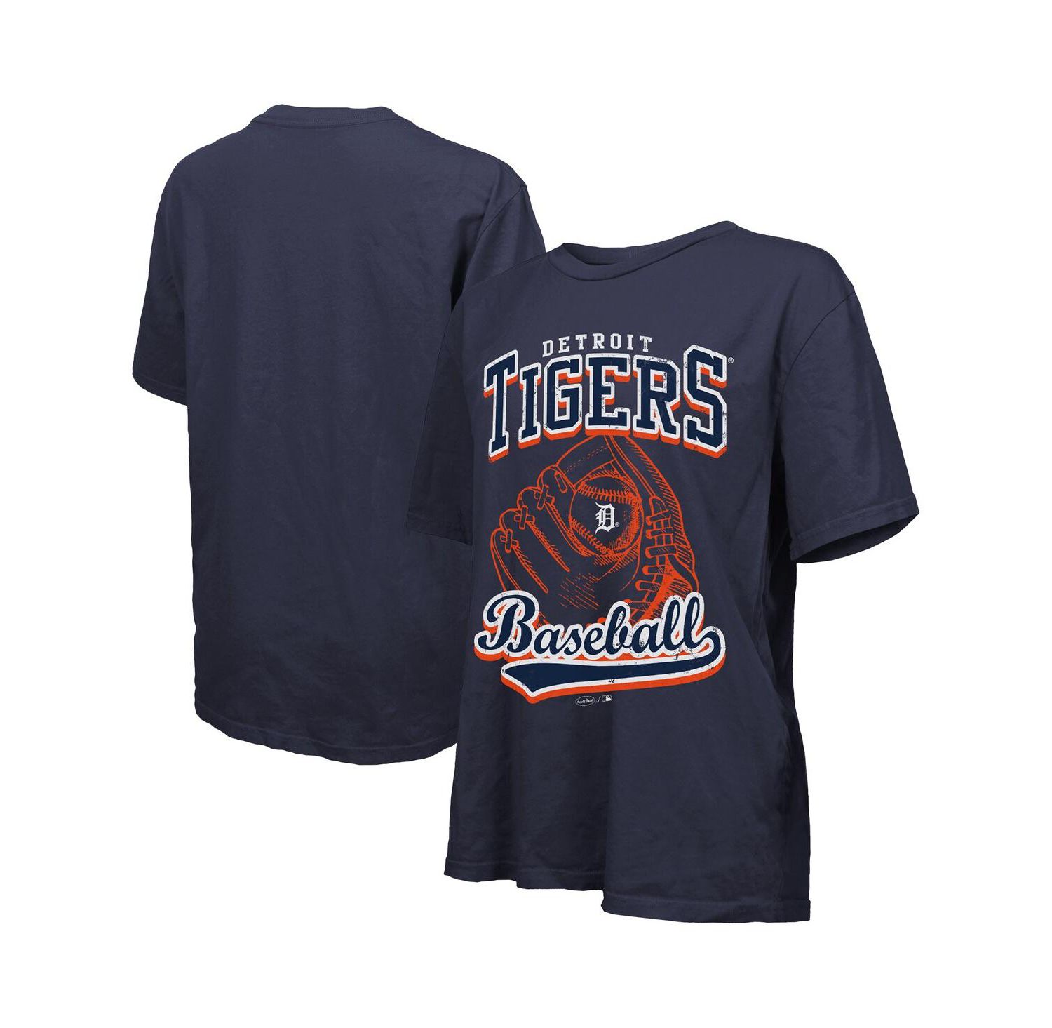 Women's Navy Detroit Tigers Oversized First Base T-Shirt