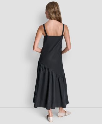 Women's Shirred Sleeveless V-Neck Dress