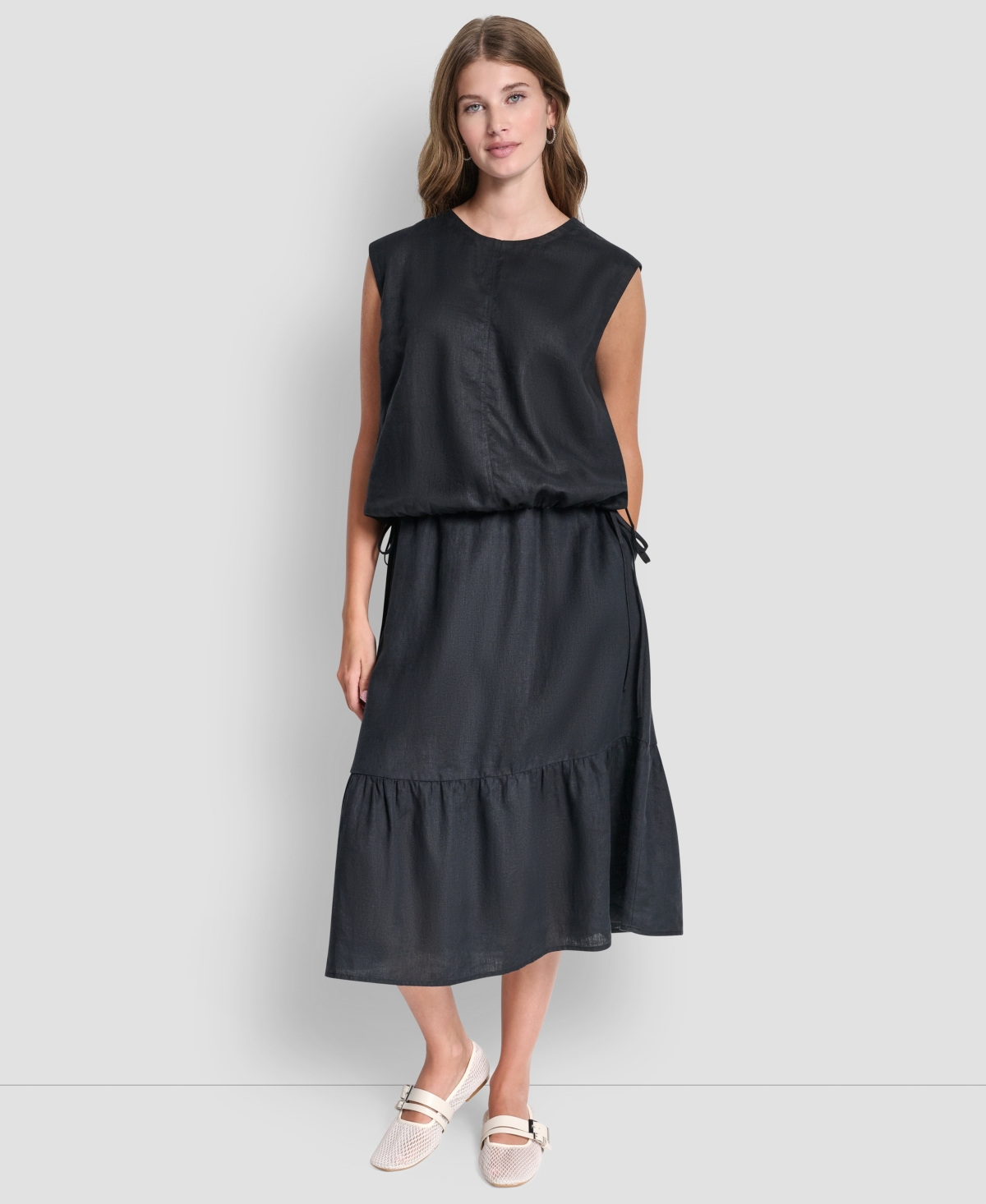 Dkny Women's Drawstring Hem Sleeveless Top