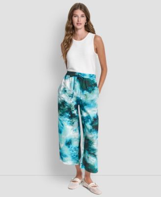 Women's Mid Rise Printed Pull-On Pants