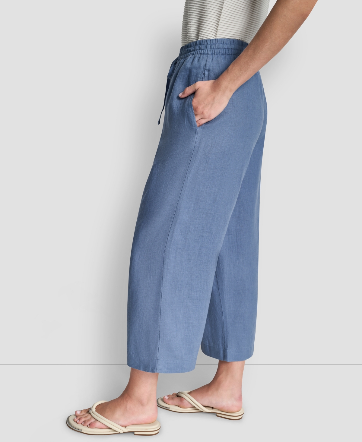 Dkny Women's Pull-on Wide-leg Pants In Blue
