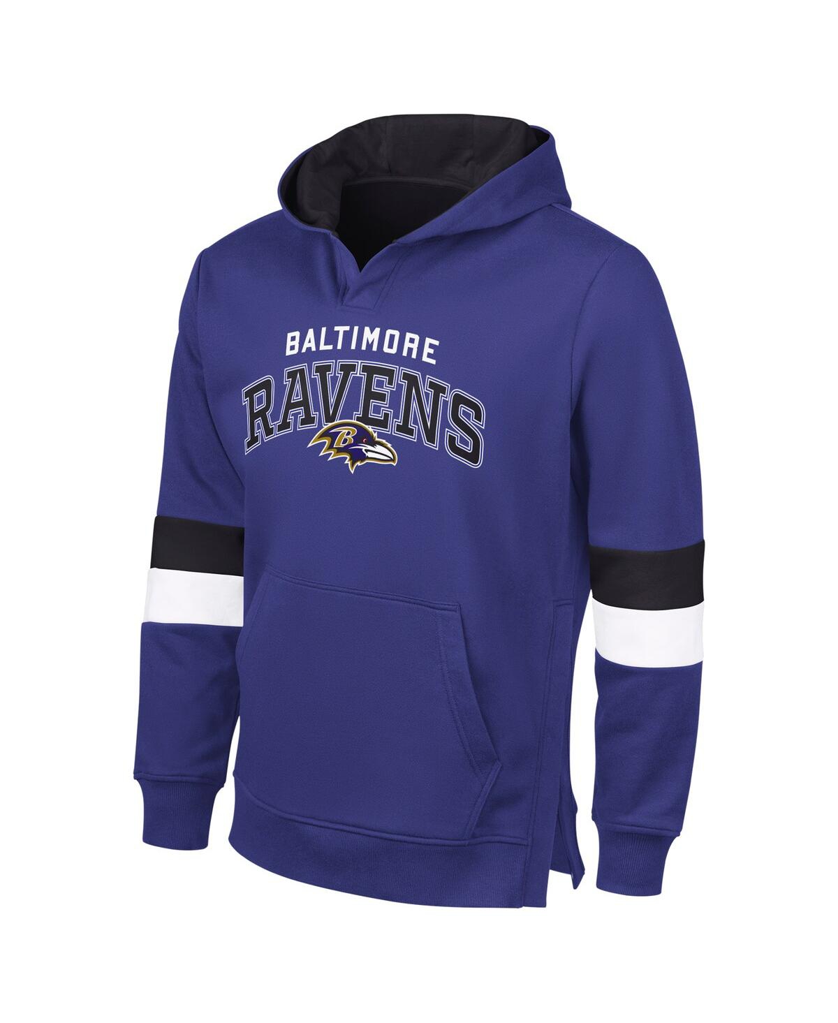G-iii Sports By Carl Banks Men's Purple/black Baltimore Ravens Adaptive Faceoff Pullover Hoodie In Multi