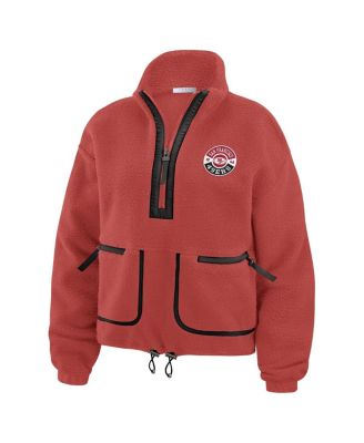 Women's Scarlet San Francisco 49ers Polar Fleece Half-Zip Jacket