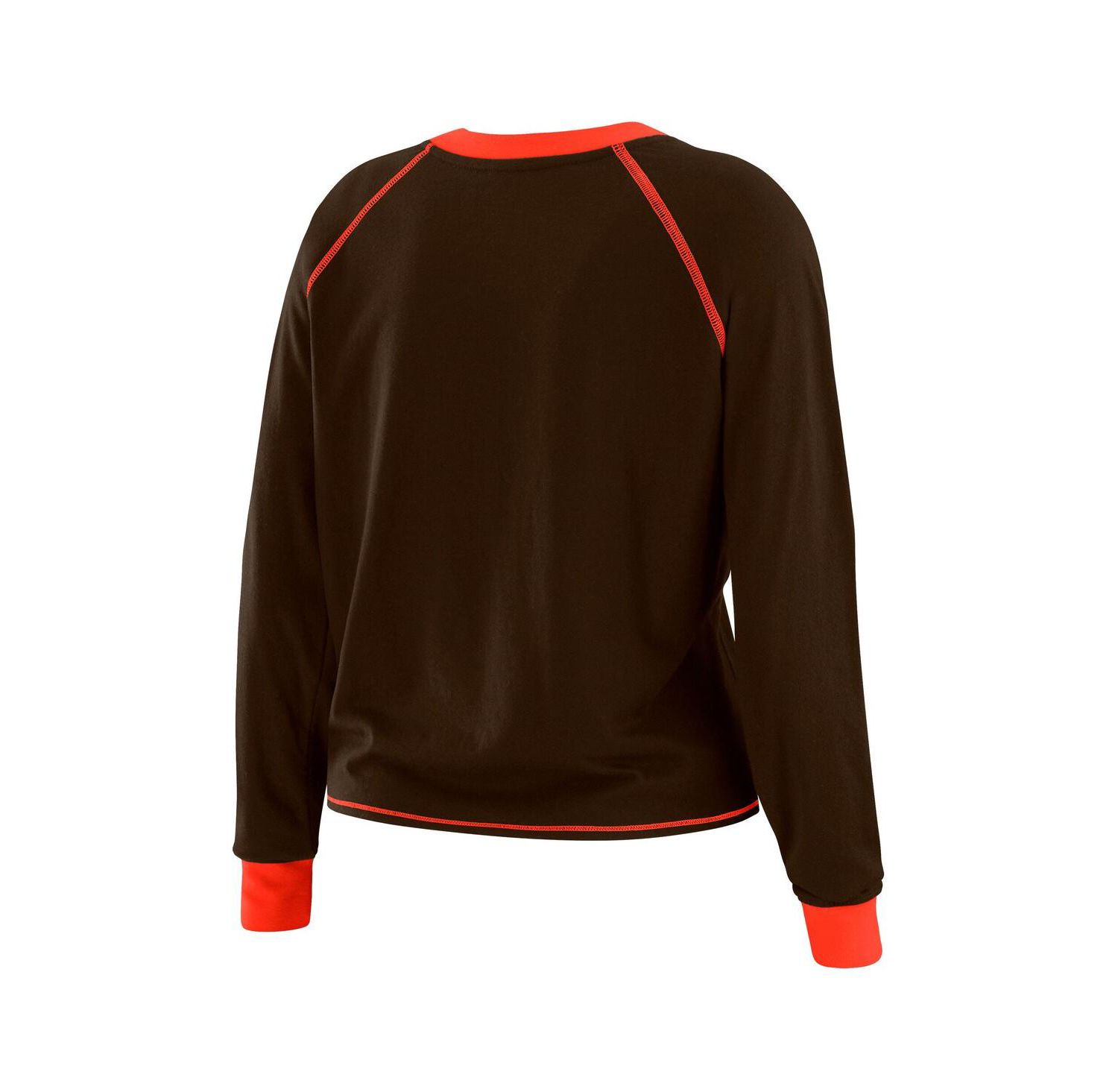 Women's Brown/Orange Cleveland Browns Tie-Front Long Sleeve Top