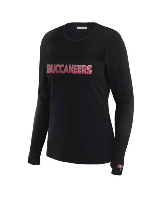 Women's x Gracie Hunt Black Tampa Bay Buccaneers Mesh Panel Long Sleeve T-Shirt