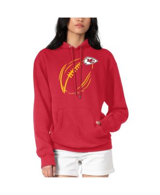 G-III 4Her by Carl Banks - Women's Red Kansas City Chiefs Football Logo Fleece Tri-Blend Pullover Hoodie