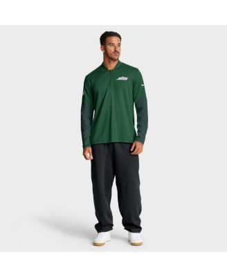 Men's Green New York Jets Sideline Dri-FIT Half-Zip Pullover Hoodie
