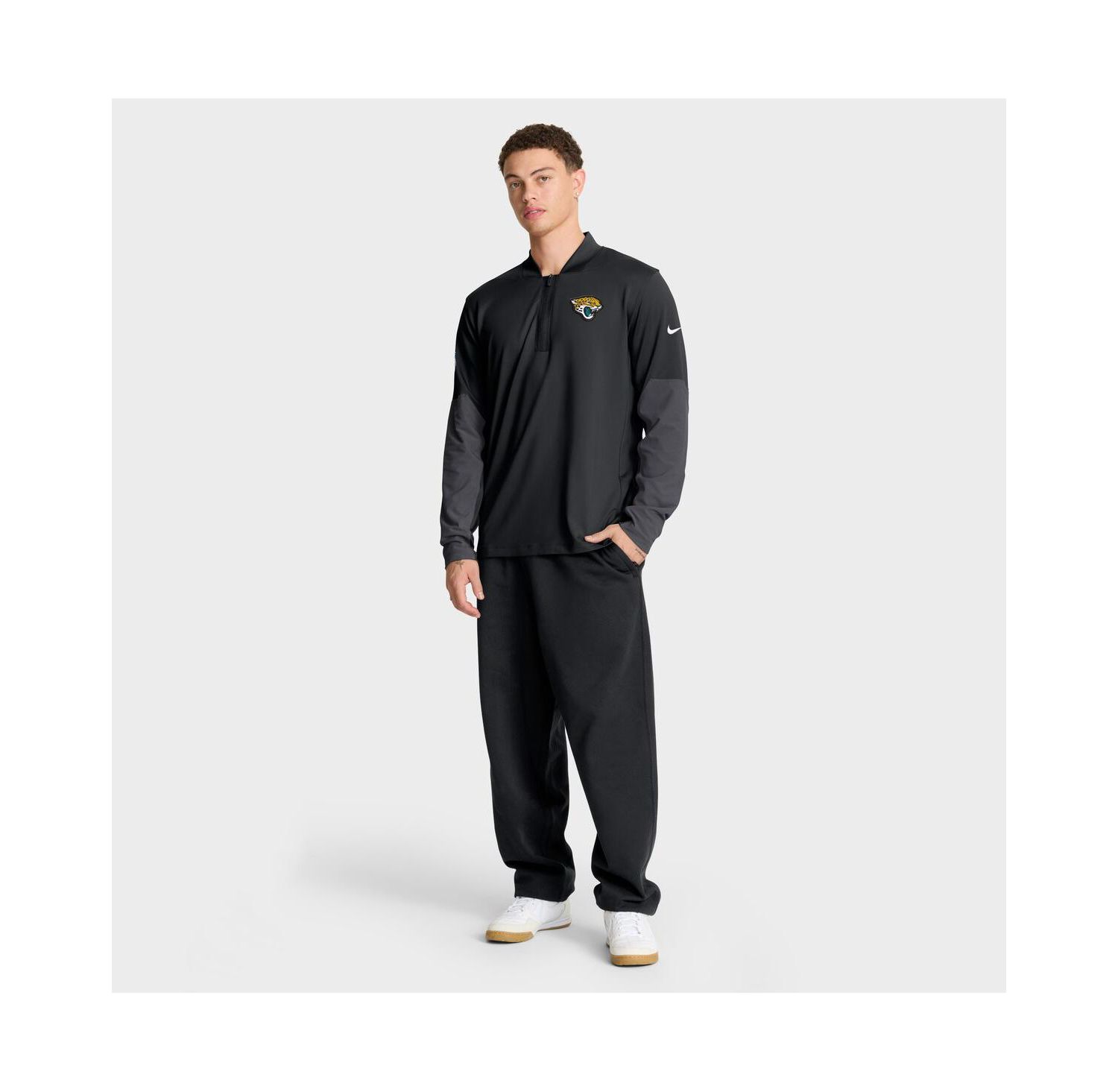 Men's Black Jacksonville Jaguars Sideline Dri-FIT Half-Zip Pullover Hoodie