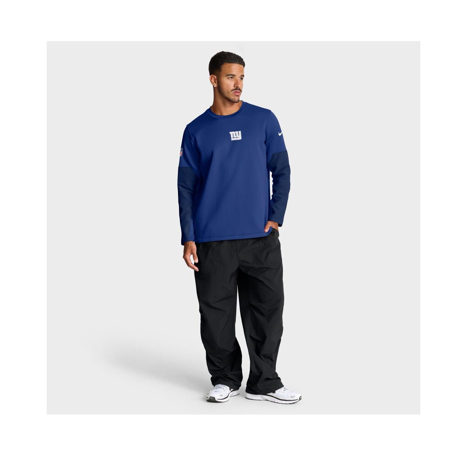 Men's Royal New York Giants Sideline Coach Therma-FIT Long Sleeve T-Shirt