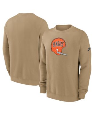 Nike - Men's Tan Cincinnati Bengals Swing Pass Rewind Club Pullover Sweatshirt