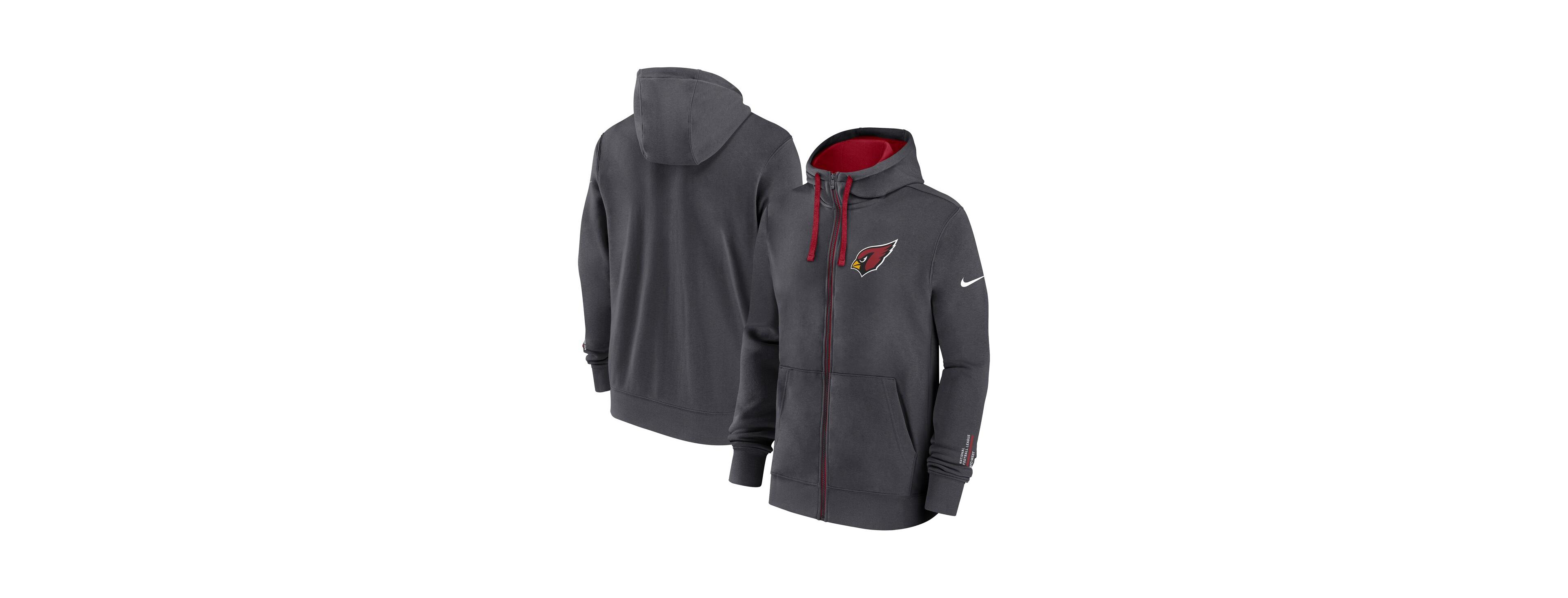 Nike Men's Anthracite Arizona Cardinals Primetime Club Full-Zip Hoodie