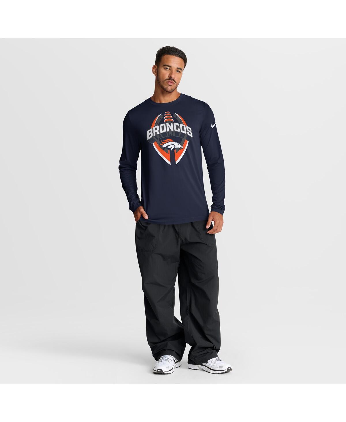 Nike Men's Navy Denver Broncos Primetime Legend Icon Performance Long Sleeve T-shirt In Blue