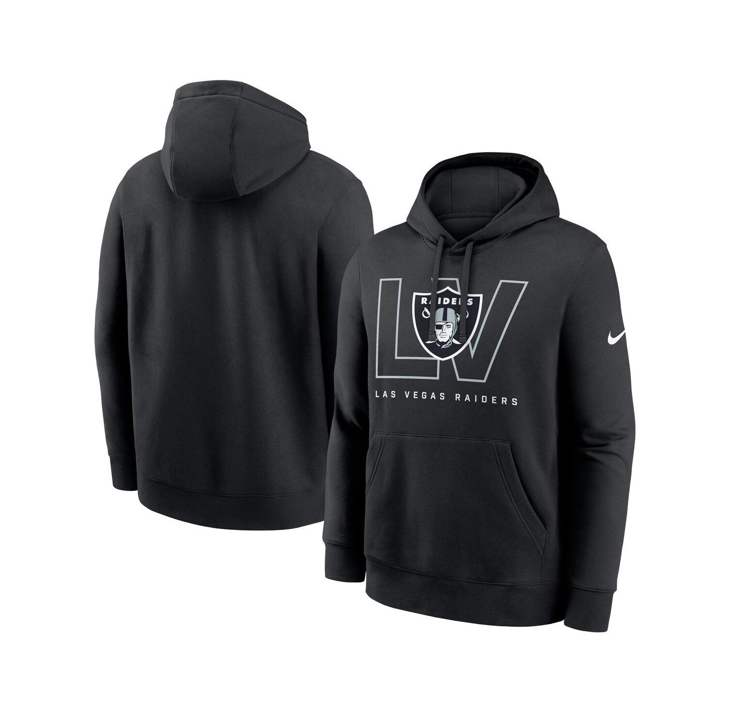 Men's Black Las Vegas Raiders Busted Play Club Fleece Pullover Hoodie