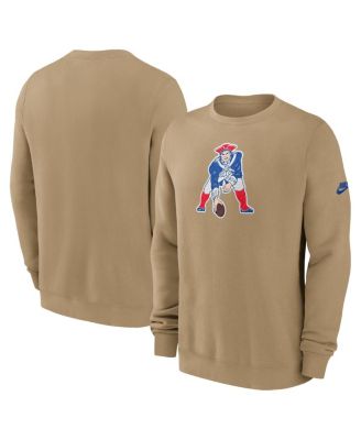 Nike - Men's Tan New England Patriots Swing Pass Rewind Club Pullover Sweatshirt