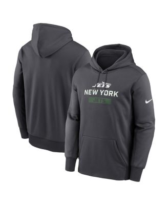 Nike - Men's Anthracite New York Jets Toss Sweep Performance Pullover Hoodie