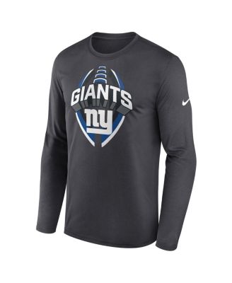Men's Anthracite New York Giants Primetime Legend Icon Performance Long Sleeve T-Shirt