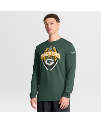 Nike - Men's Green Green Bay Packers Primetime Legend Icon Performance Long Sleeve T-Shirt