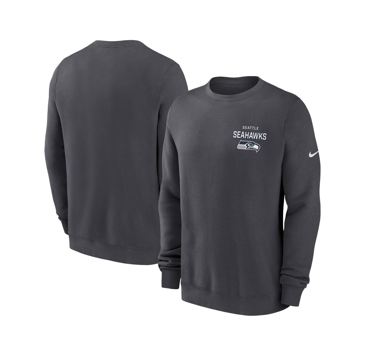 Men's Anthracite Seattle Seahawks Primetime Club Fleece Pullover Sweatshirt