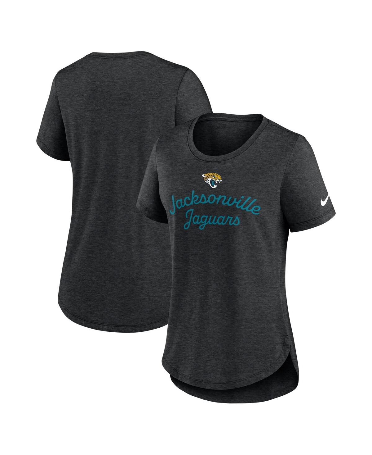 Nike Women's Black Jacksonville Jaguars Script Tri-blend T-shirt In Black